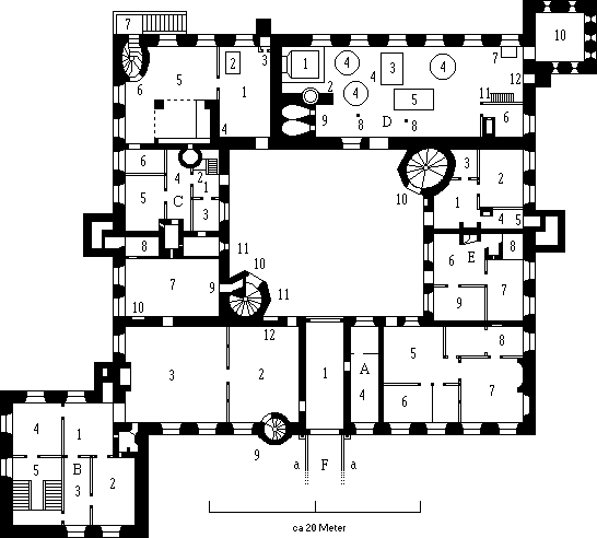 Umzeichnung des Erdgeschoes